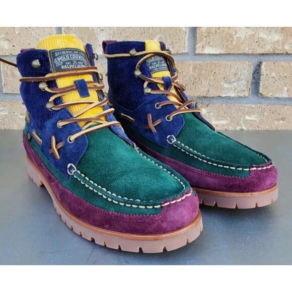 POLO Ralph Lauren Country Ranger Color Block RRL Corduroy Boots Mens 11.5 New main image 14